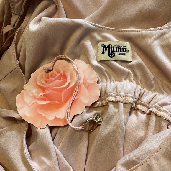 Show Me Your Mumu Caitlin Ruffle Maxi Dress in Dusty Blush Crisp size Large NWT* - Picture 11 of 12